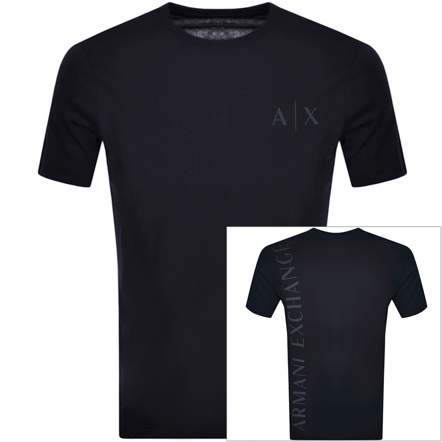 Alternative Image for ProductArmani Exchange Crew Neck Logo T Shirt Navy1